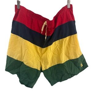 NAUTICA MENS SHORTS SIZE XL VINTAGE COLOR BLOCK‎ BEACH BOARD SWIMMING TRUNKS